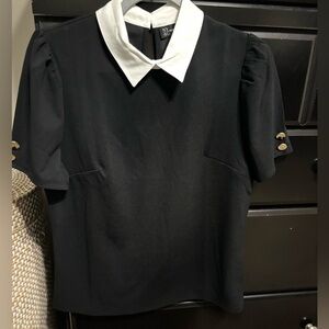 NWT black top with collar